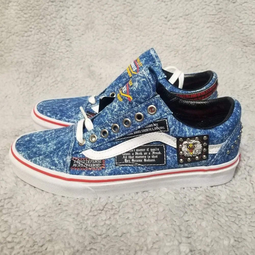 Vans‎ X Cobra Kai Eagle Fang Karate Denim Old Skool Shoes US 7 M / 9 Women NEW